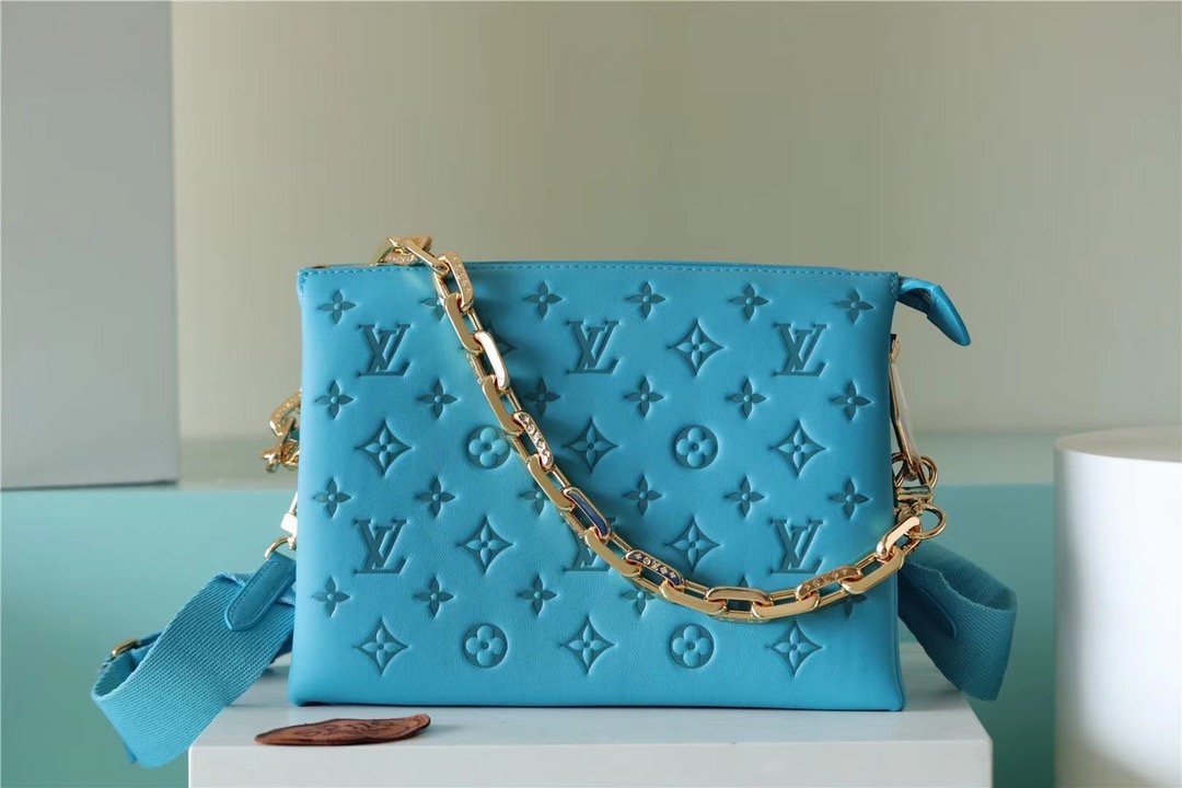 Louis Vuitton Coussin PM Monogram Blue For Women, Women’s Bags, Shoulder And Crossbody Bags 10.2in/26cm LV 