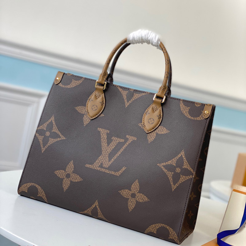 Louis Vuitton OnTheGo MM Monogram And Monogram Reverse Canvas For Women, Women’s Handbags, Shoulder Bags 13.8in/35cm LV M45321