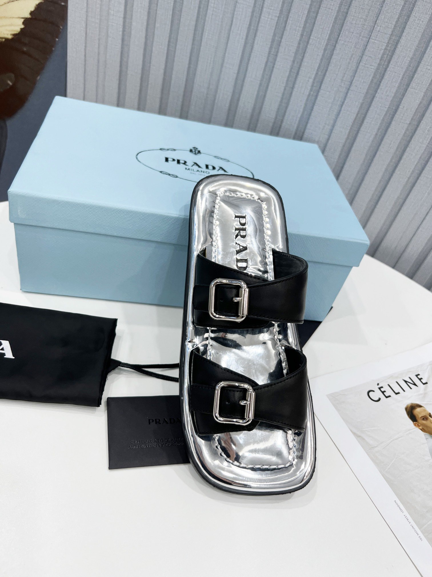 Prada Sandals Black For Women 0.8in/20mm Prada 1XX628_248_F0632_F_020