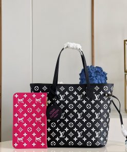 Louis Vuitton Neverfull MM Monogram Empreinte Black/White For Women, Women’s Handbags, Tote Bags 12.2in/31cm LV M46103