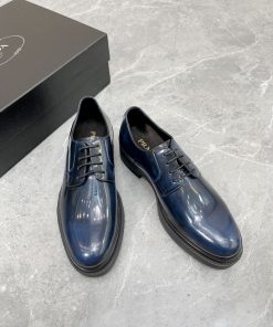 Prada Brushed Shoes Blue For Men 1.6in/40mm Prada