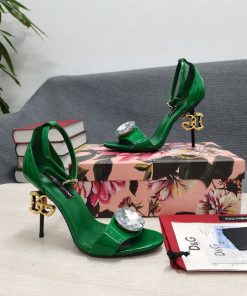 Dolce & Gabbana Polished Sandals Green For Women DG Shoes
