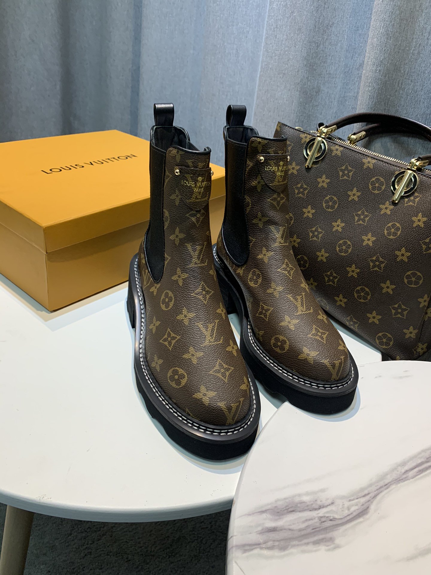 Louis Vuitton Women’s LV Beaubourg Ankle Boot Brown For Women LV 1A8QCK