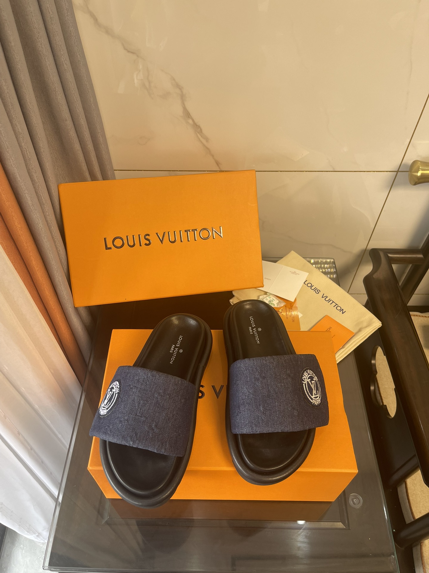 Louis Vuitton Women’s Pool Pillow Comfort Flat Mule Blue For Women LV