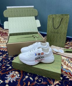 Gucci Men’s Rhyton Sneakers With Worldwide White Ivory For Men 599146 DRW00 9014