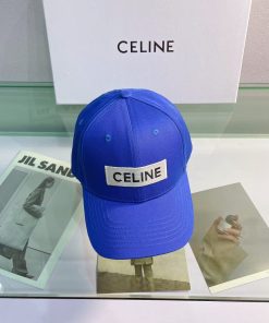 Celine Baseball Cap In Cotton Blue