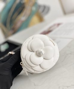 Chanel Camellia Clutch With Chain White Bag For Women 11cm/4in