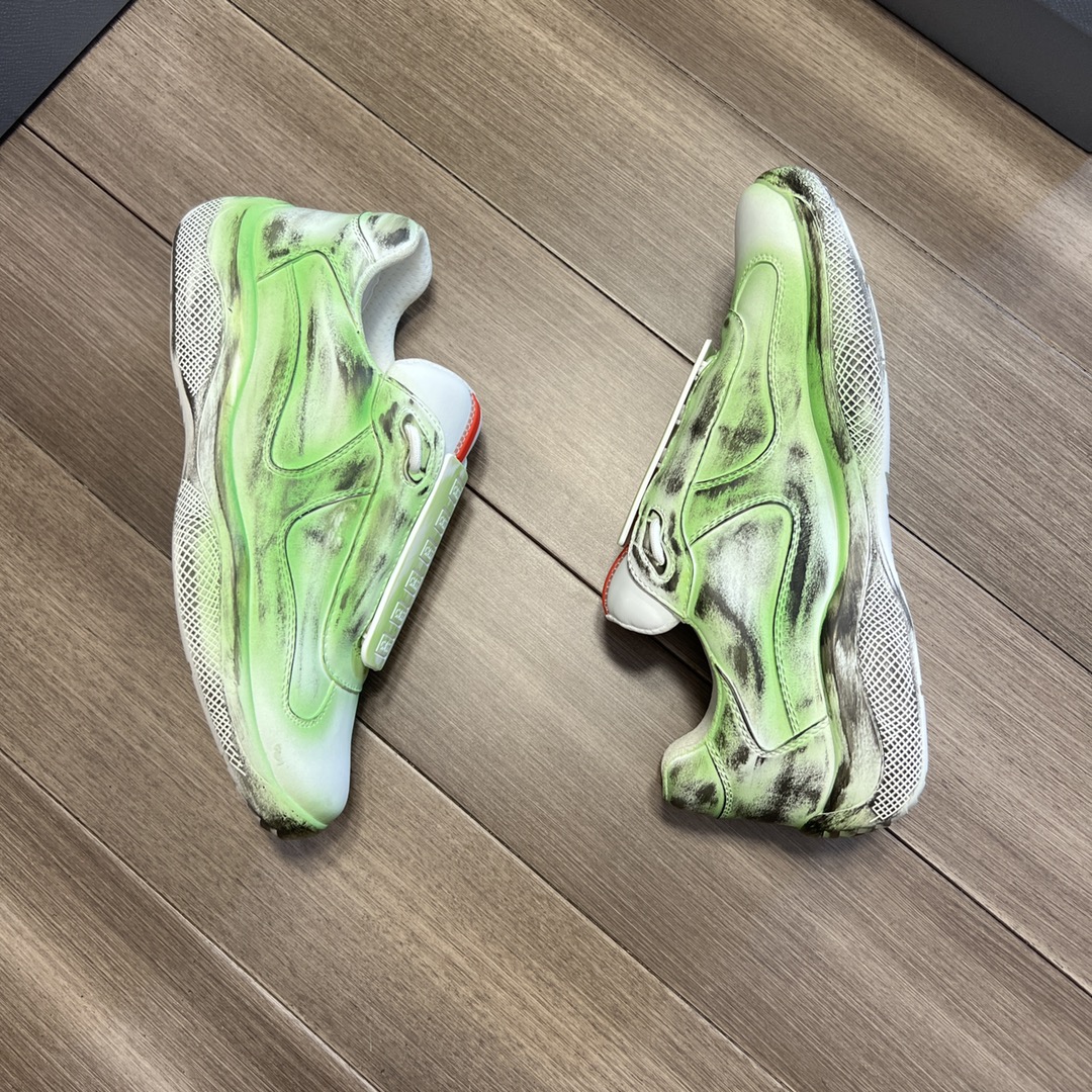 Prada Cass x Prada America’s Cup “D3cay” Sneakers Toxic Green For Men 1.4in/35mm Prada PSO906_3LLK_F026S