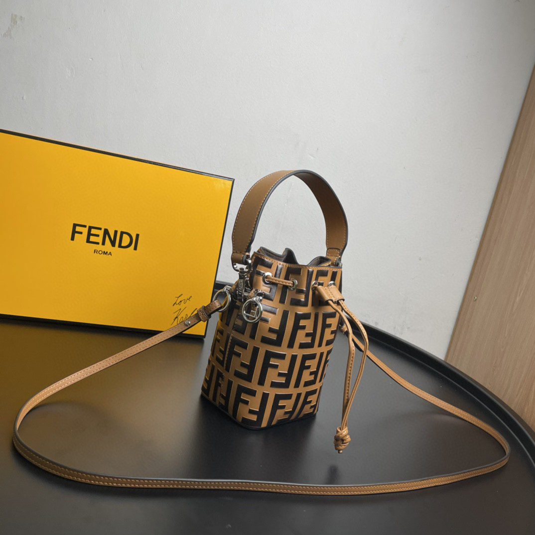 Fendi Mon Tresor Light Brown Mini Bag For Woman 18cm/7in