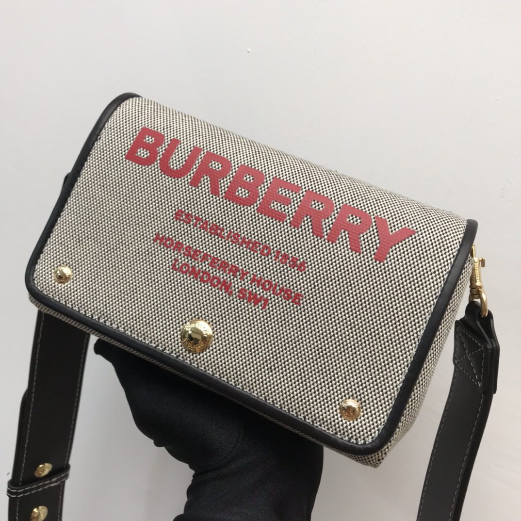 Burberry Horseferry Print Cotton Canvas Small Crossbody Bag For Women, Women’s Bags 7.1in/18cm