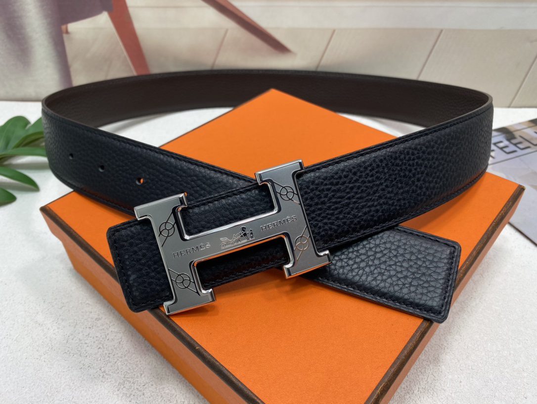 Hermes Quizz Touareg Belt Buckle & Reversible Black For Women, Women Belt