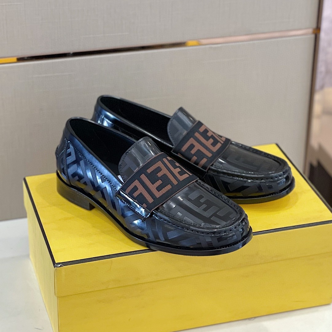 Fendi Domino Black Loafers For Men