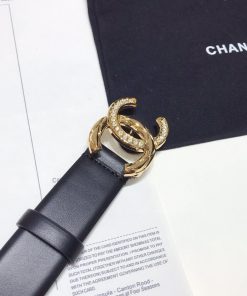 Chanel Belt With Double C Buckle Black With Gold Toned Hardware Women Belt