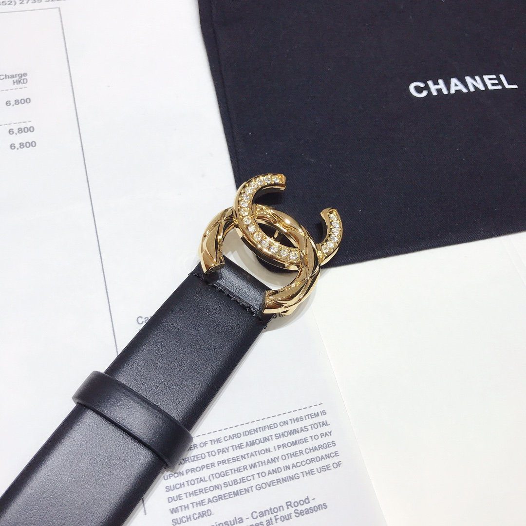 Chanel Belt With Double C Buckle Black With Gold Toned Hardware Women Belt