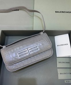 BALENCIAGA Gossip Small Shoulder Bag Gray, For Women, Women’s Bags 9.1in/23cm