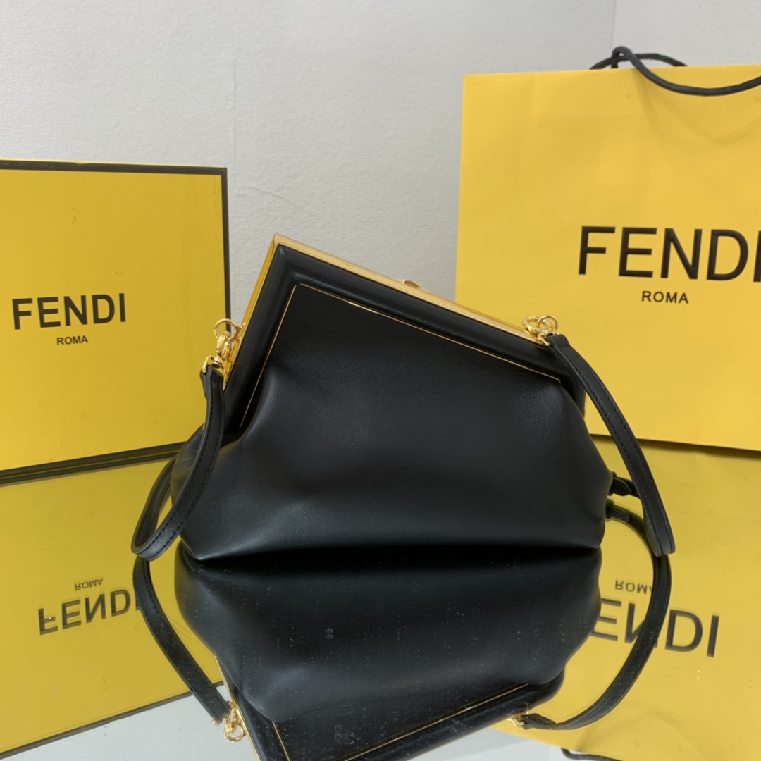 Fendi First Small Black For Women, Women’s HandBags, Shoulder And Crossbody Bags 10.2in/26cm FF 8BP129ABVEF0KUR