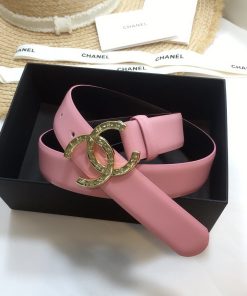 Chanel Belt With Double C Buckle Pink