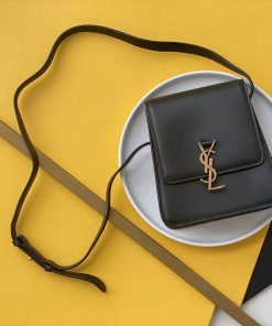 Yves Saint Laurent Kaia North/South Satchel Bag In Vegetable Tanned Black Material With Gold Hardware For Women 6.6in/18cm YSL 668809BWR0W1000