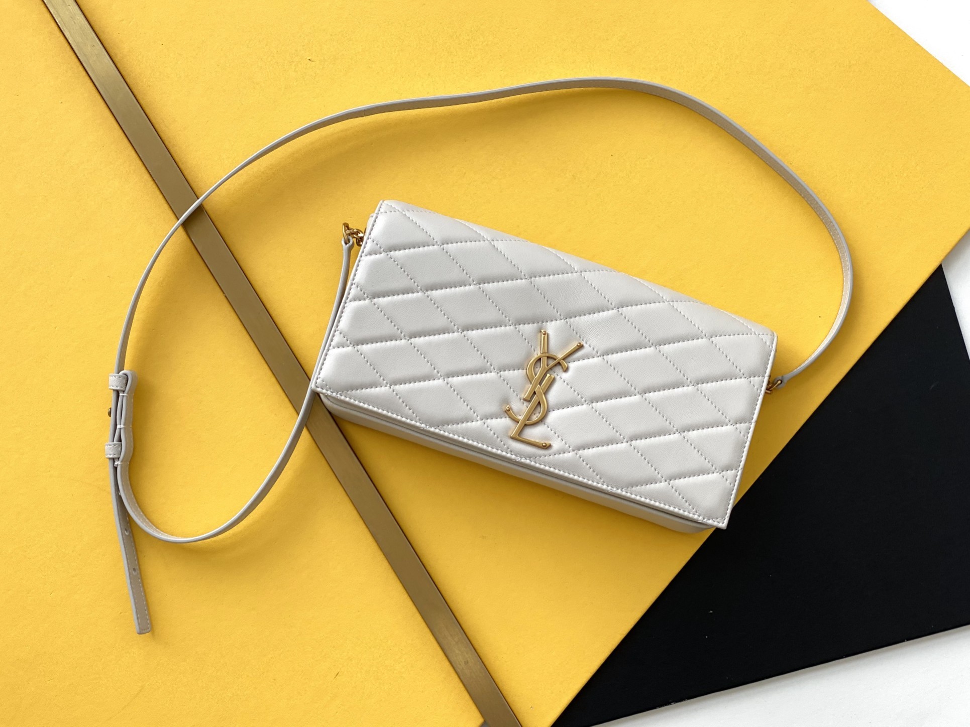 Yves Saint Laurent Kate 99 Chain Bag White With Gold Hardware For Women 10.2in/26cm YSL
