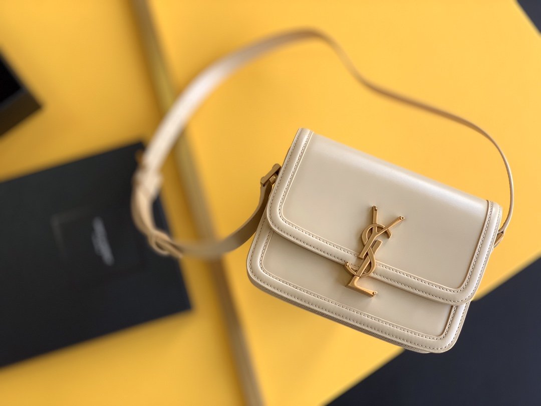 Yves Saint Laurent Solferino Small Satchel Bag Beige In Box With Gold Hardware 7.4in/19cm YSl 6343060SX0W9207