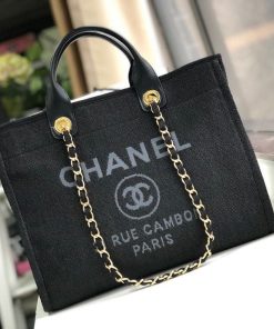 Chanel Deauville Tote 38cm Black/Grey For Women A66941