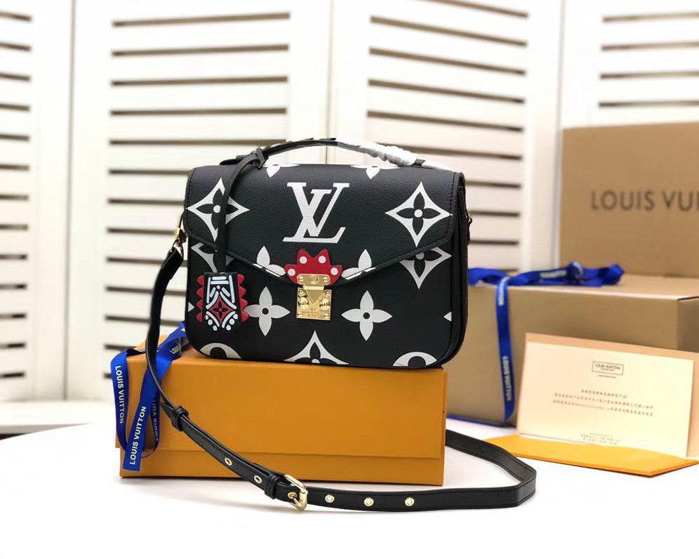 Louis Vuitton LV Crafty Pochette Metis Monogram Empreinte Black For Women, Women’s Handbags, Shoulder And Crossbody Bags 9.8in/25cm LV M45385