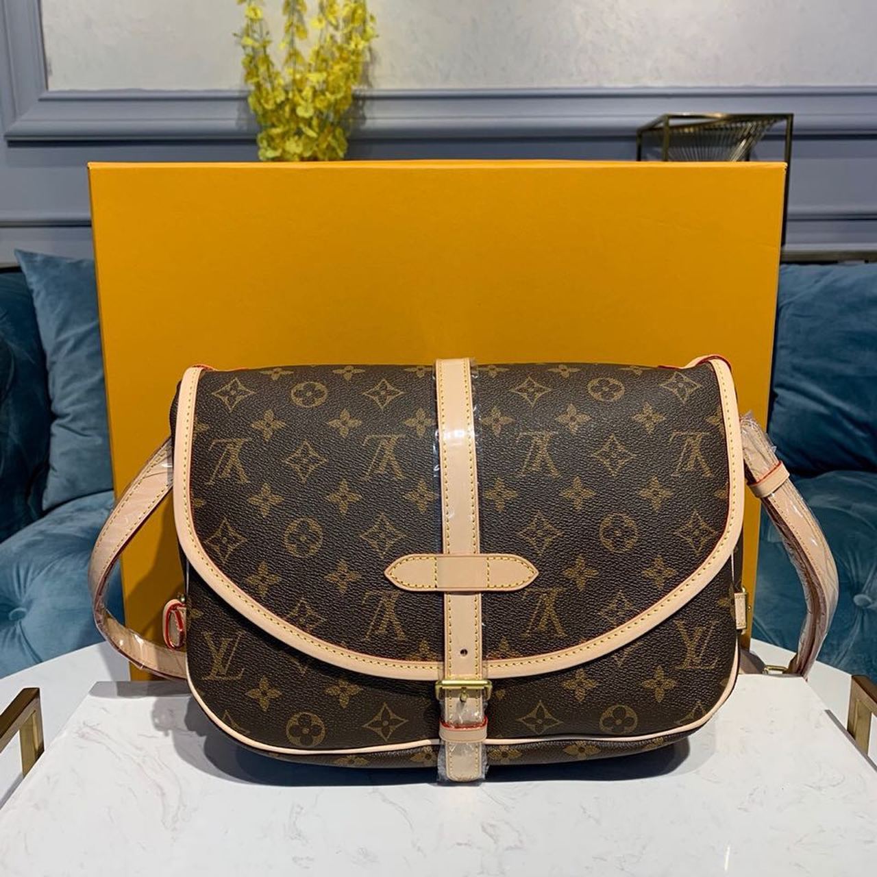 Louis Vuitton Saumur MM Monogram Canvas For Women, Women’s Handbags, Shoulder And Crossbody Bags 11.8in/30cm LV M40710