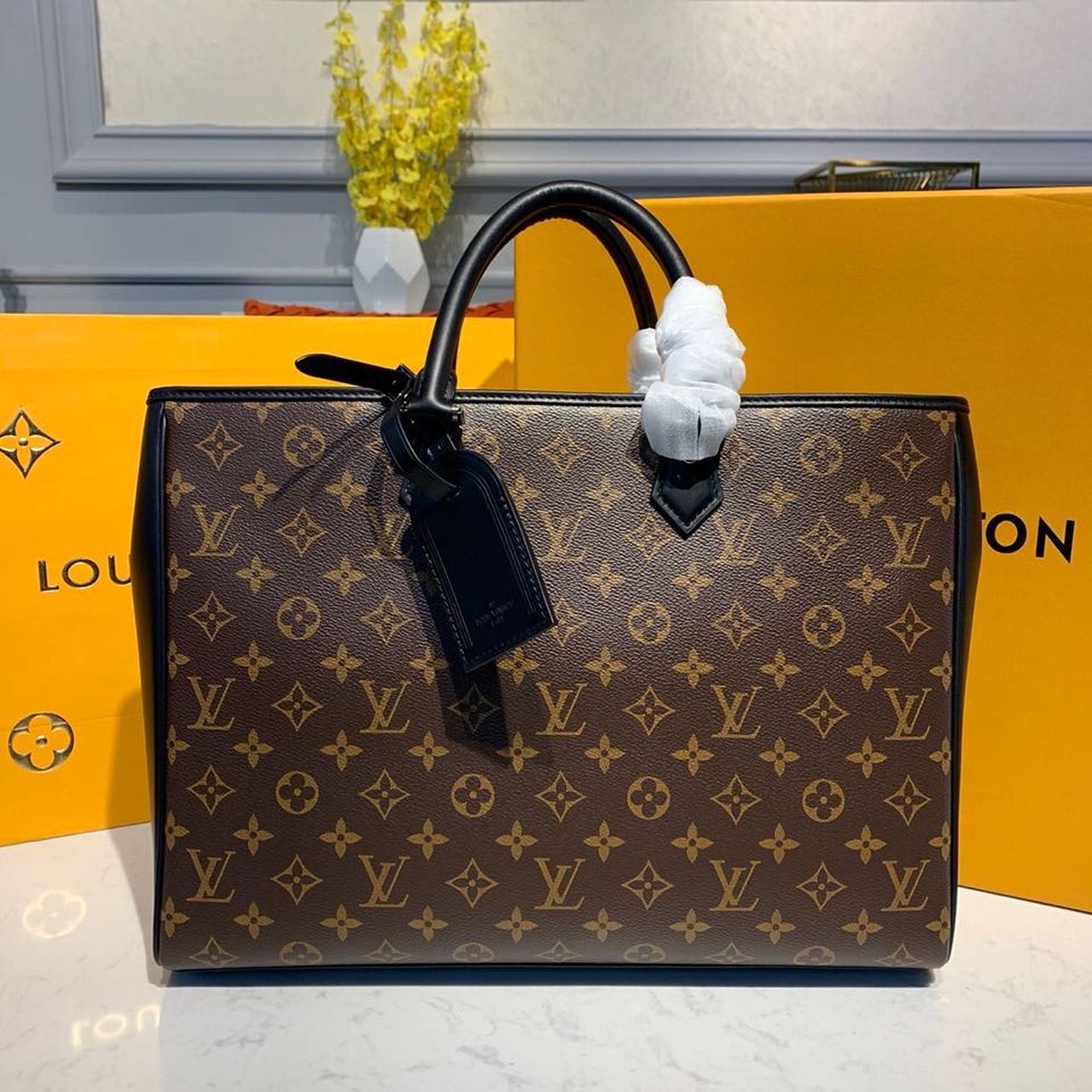Louis Vuitton Grand Sac Tote Bag Monogram Canvas For Women, Women’s Handbags, Shoulder Bags 14.5in/37cm LV