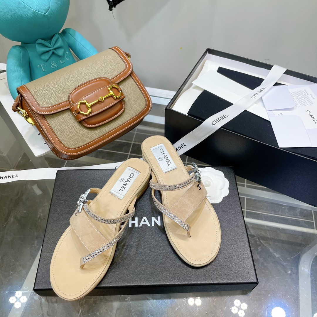 Chanel Sandals Cream For Women, Women’s Shoes