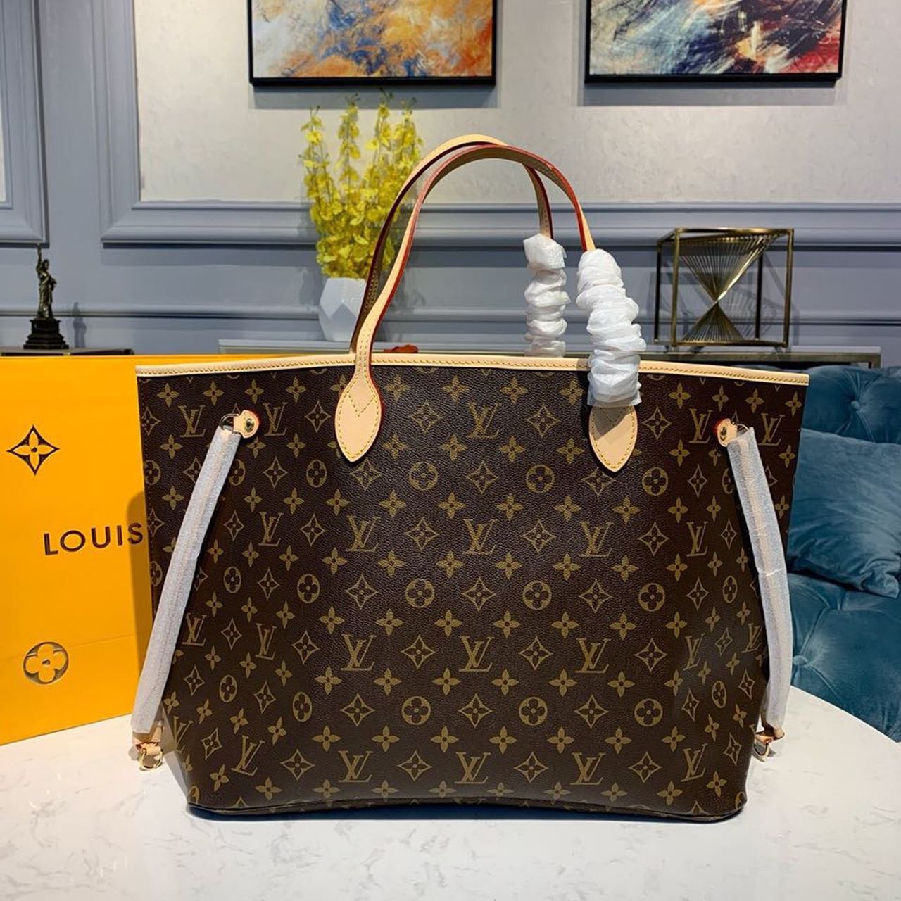 Louis Vuitton Neverfull GM Tote Bag Monogram Canvas Beige For Women, Women’s Handbag, Shoulder Bags 15.7in/39cm LV M40990