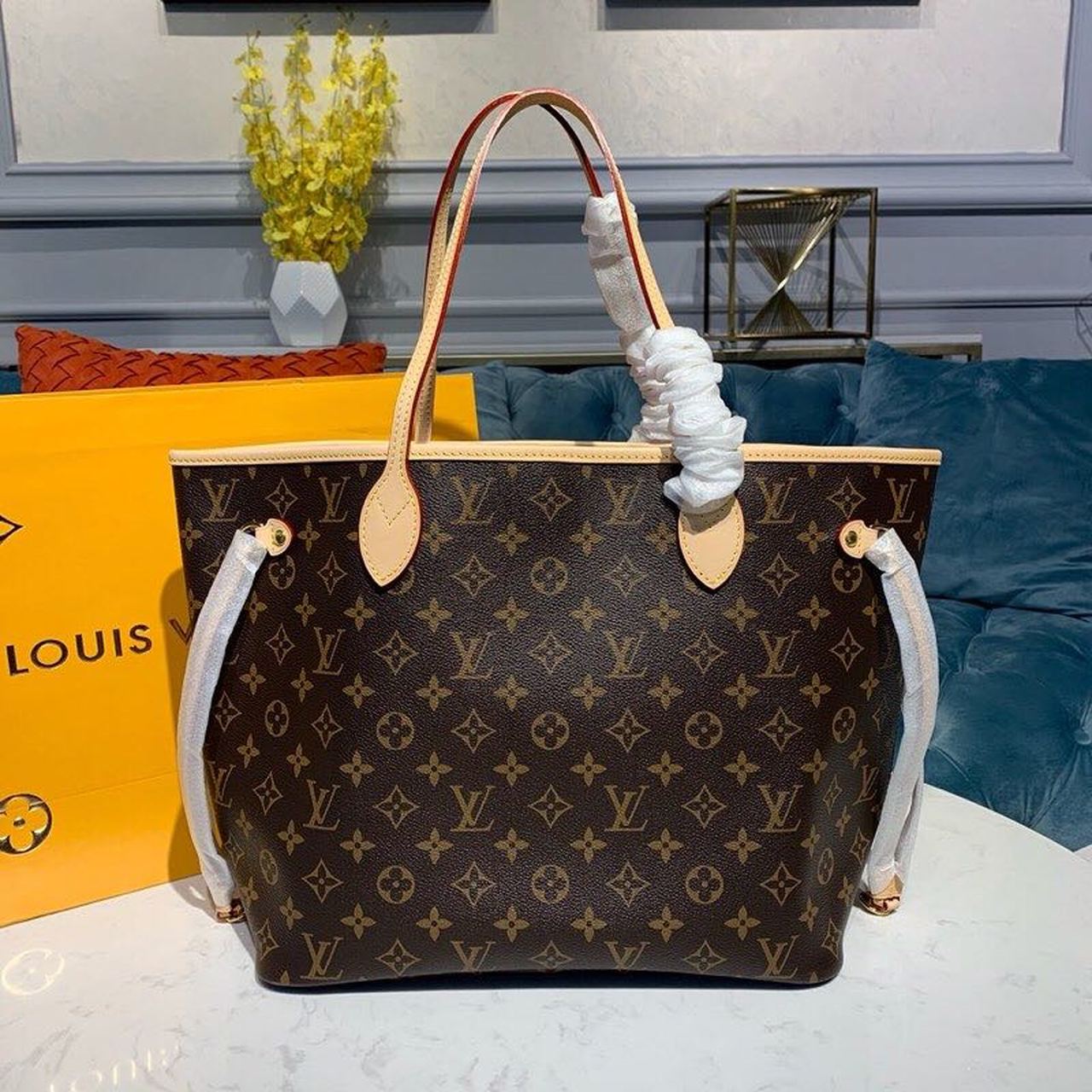 Louis Vuitton Neverfull MM Tote Bag Monogram Canvas Cerise Red For Women, Women’s Handbags, Shoulder Bags 12.2in/31cm LV M41177