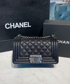 Chanel Small Boy Handbag Silver Hardware Black For Women, Women’s Bags, Shoulder And Crossbody Bags 7.8in/20cm A67085