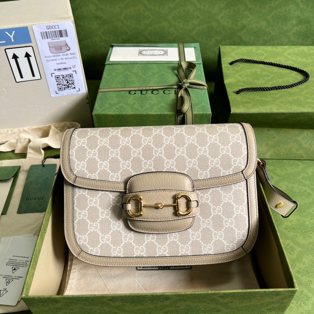 Gucci Horsebit 1955 Gucci Mini Bag Beige For Women, Women’s Bags 8.1in/21cm Gucci ‎‎658574 UULAG 9682