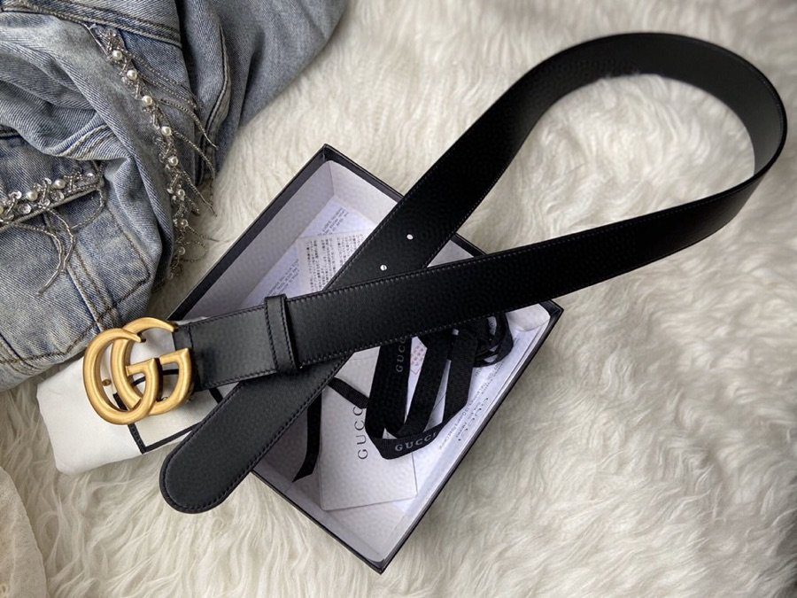 GUCCI Marmont Belt With Shiny Buckle Black For Women, Women Belt 406831 0YA0G 1000