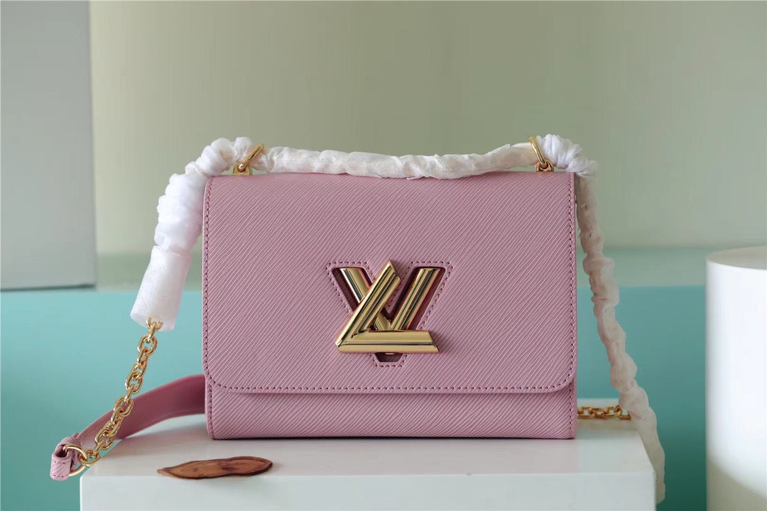 Louis Vuitton Twist MM Epi Guimauve Purple For Women, Women’s Handbags, Shoulder And Crossbody Bags 9.1in/23cm LV