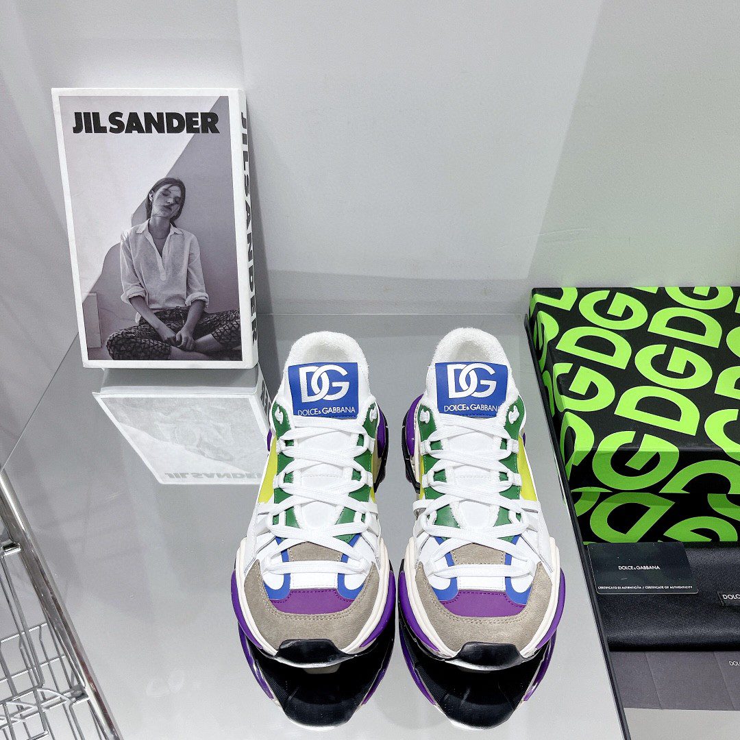 Dolce & Gabbana Mixed-Material Airmaster Sneakers Multicolor For Men DG Shoes