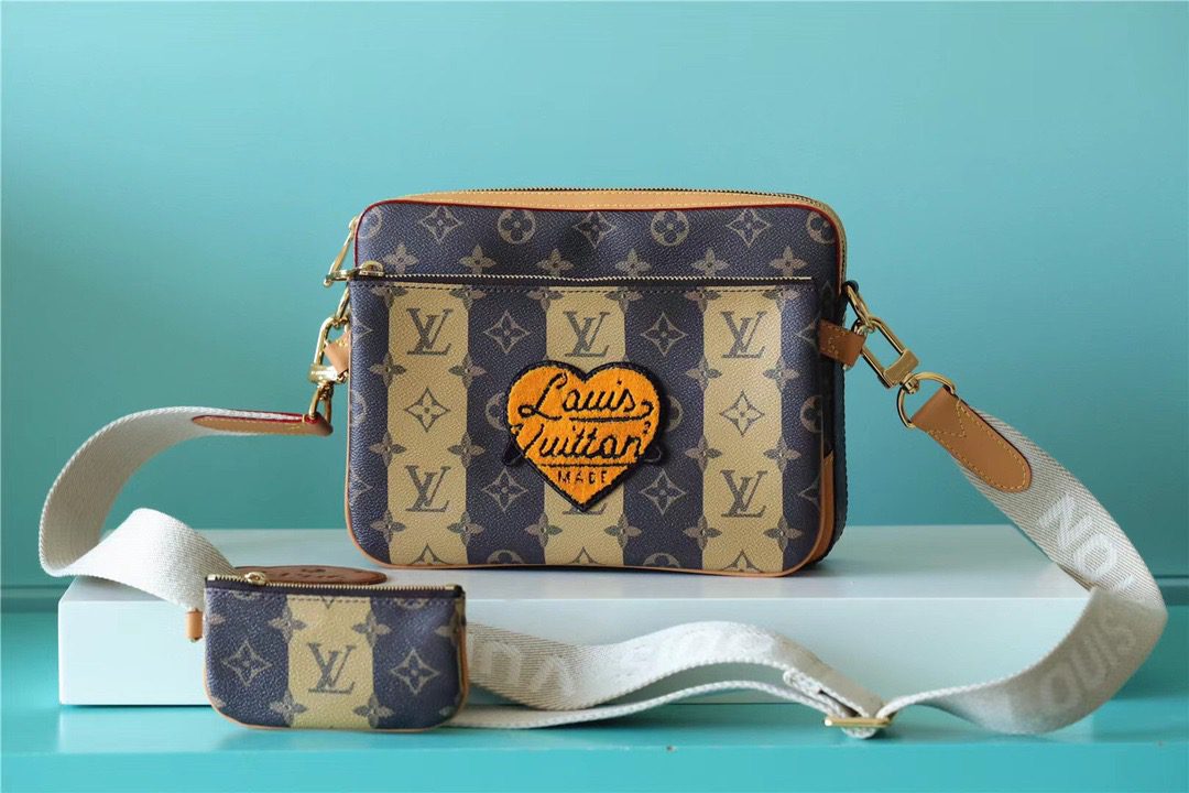 Louis Vuitton Trio Messenger Monogram Stripes Brown For Men, Men’s Bags, Shoulder And Crossbody Bags 9.8in/25cm LV M45965