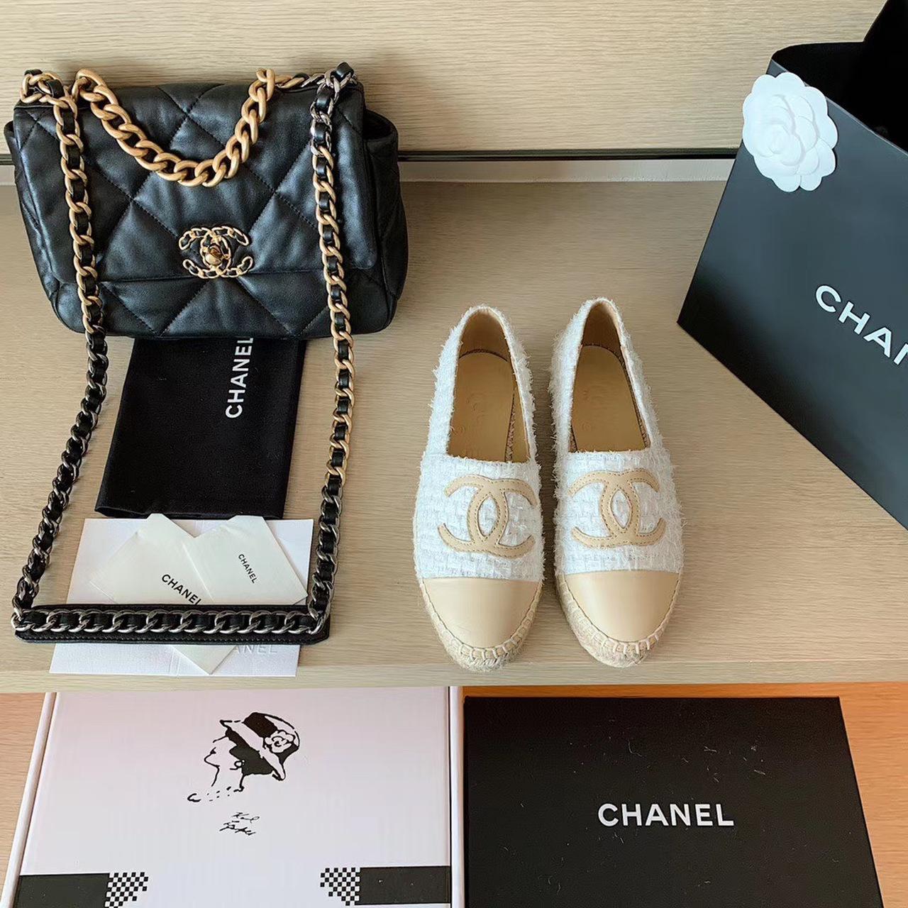Chanel Espadrilles White/Apricot For Women, Women’s Shoes G29762