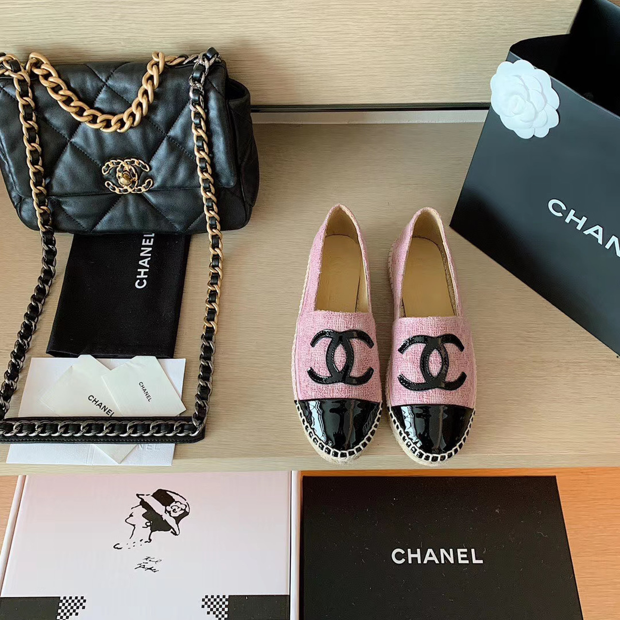 Chanel Espadrilles Pink/Black For Women, Women’s Shoes G29762