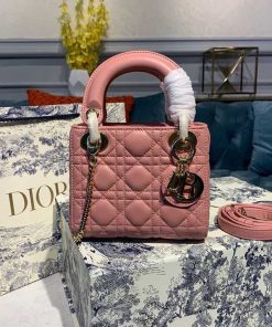 Christian Dior Mini Lady Dior Bag Blush Cannage Sorbet Pink For Women 6.5in/18cm CD