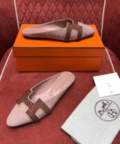 Hermes Roxane Mule Rose/Pink For Women, Women’s Shoes H192002Z