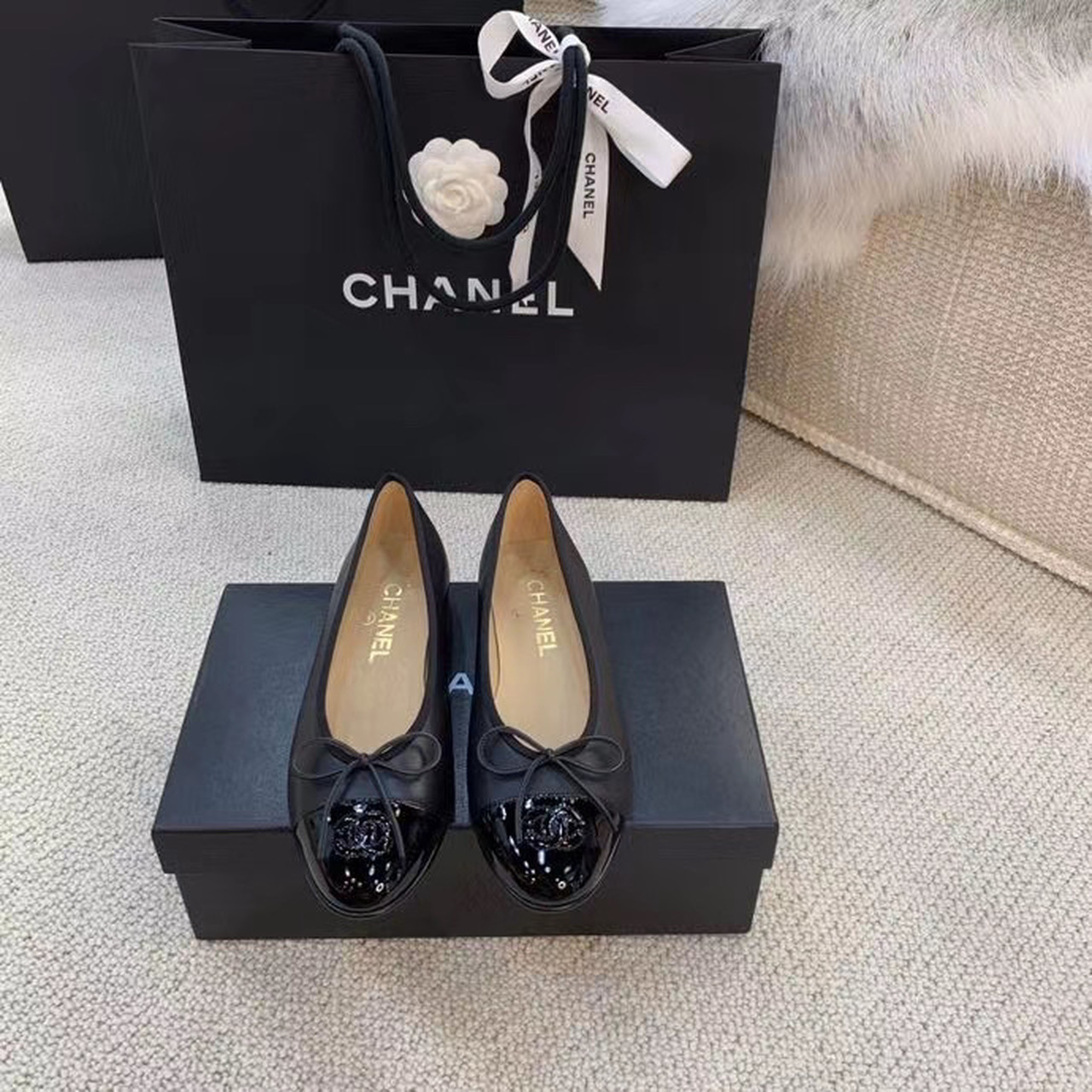 Chanel Ballerinas Black For Women, Women’s Shoes 0.4in/1cm G02819 Y01552 94305