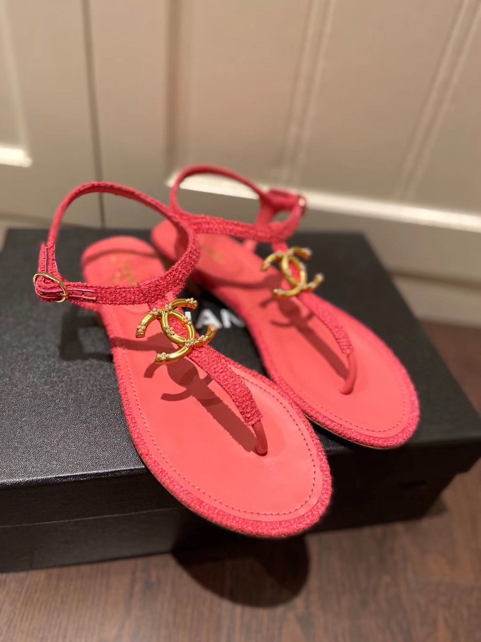 Chanel Sandals Red For Women, Women’s Shoes