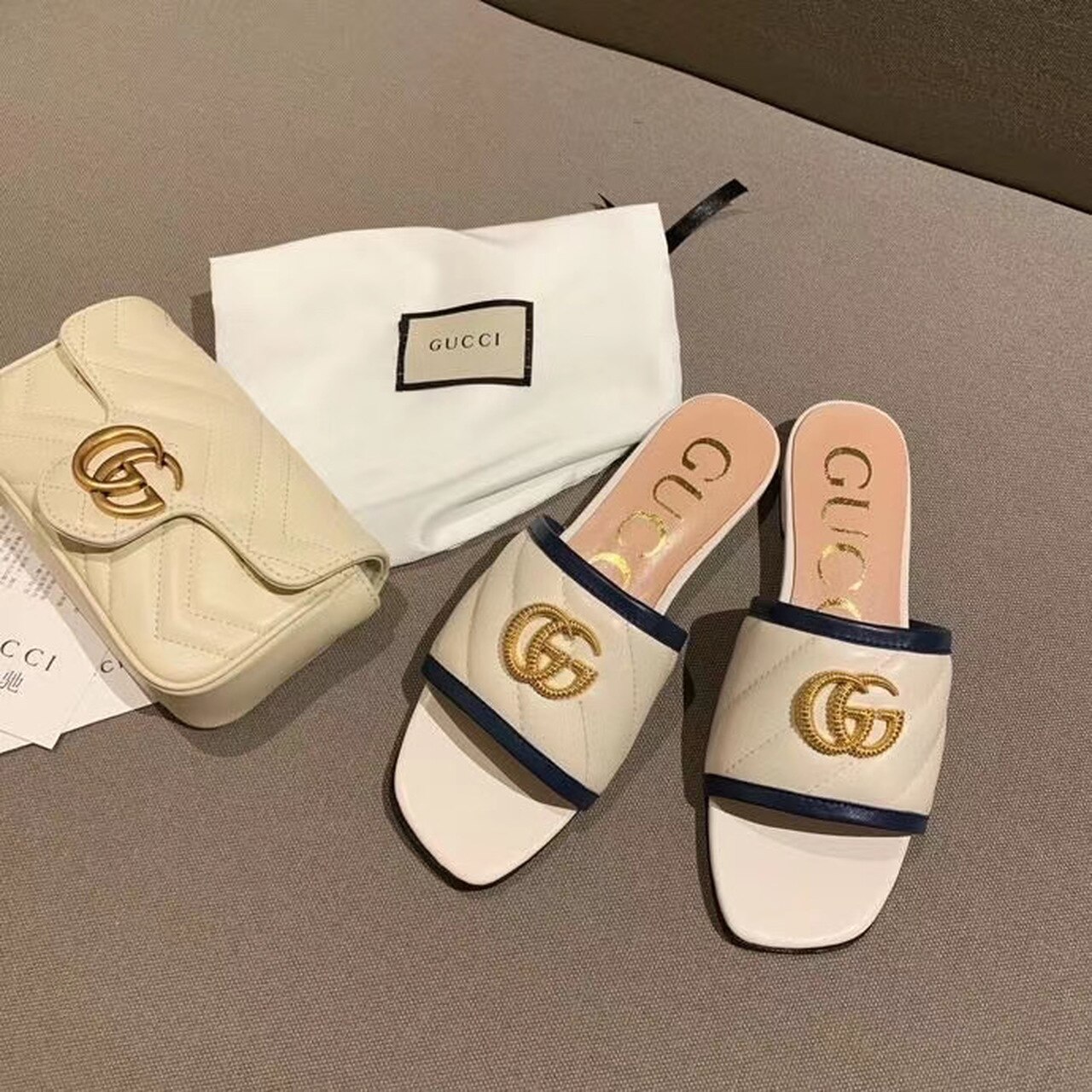 Gucci Women’s Slide With Double G White For Women GG