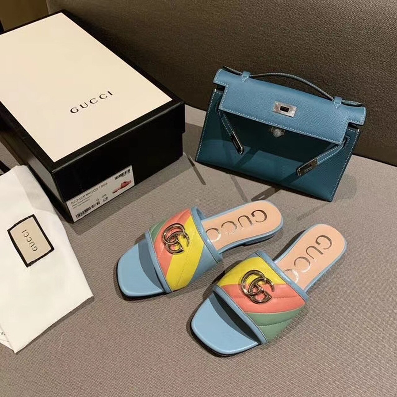 Gucci Women’s Slide With Double G Multicolor For Women GG