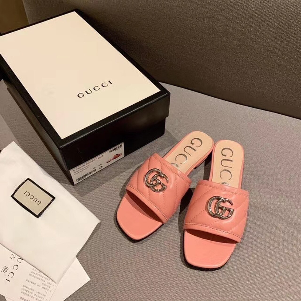 Gucci Women’s Slide With Double G Pink For Women GG