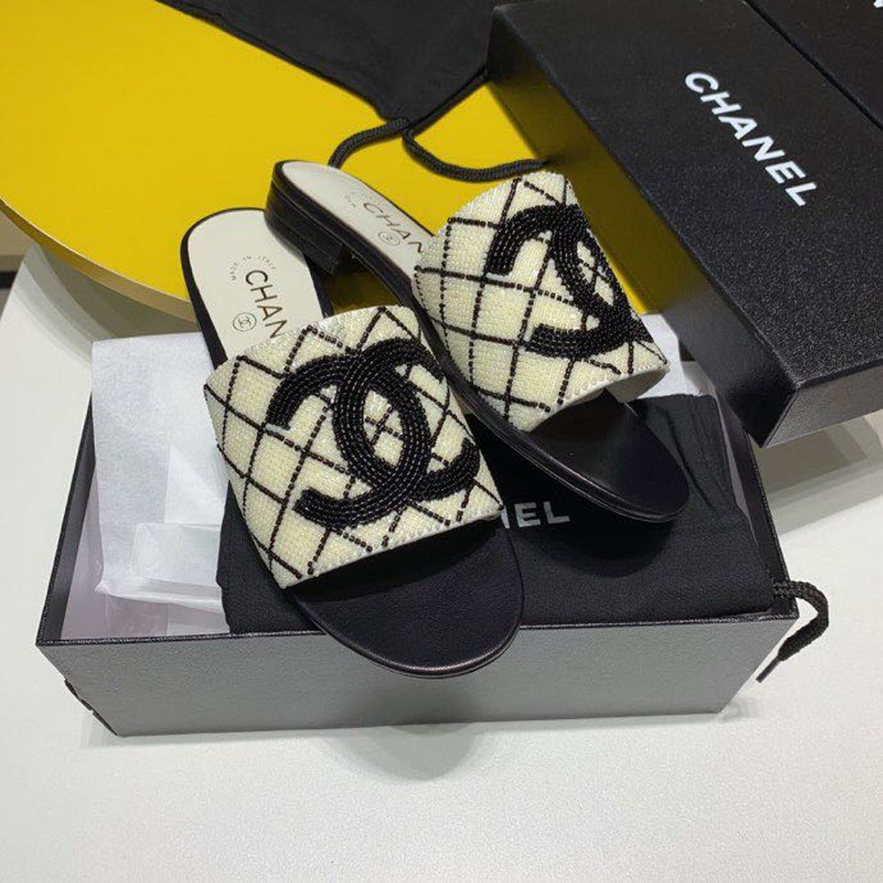 Chanel Mules White For Women, Women’s Shoes