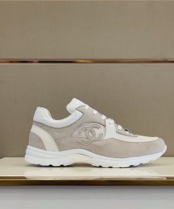 Chanel Nylon Trainer Sneakers Lambskin & Suede Leather Spring/Summer Collection White/Grey
