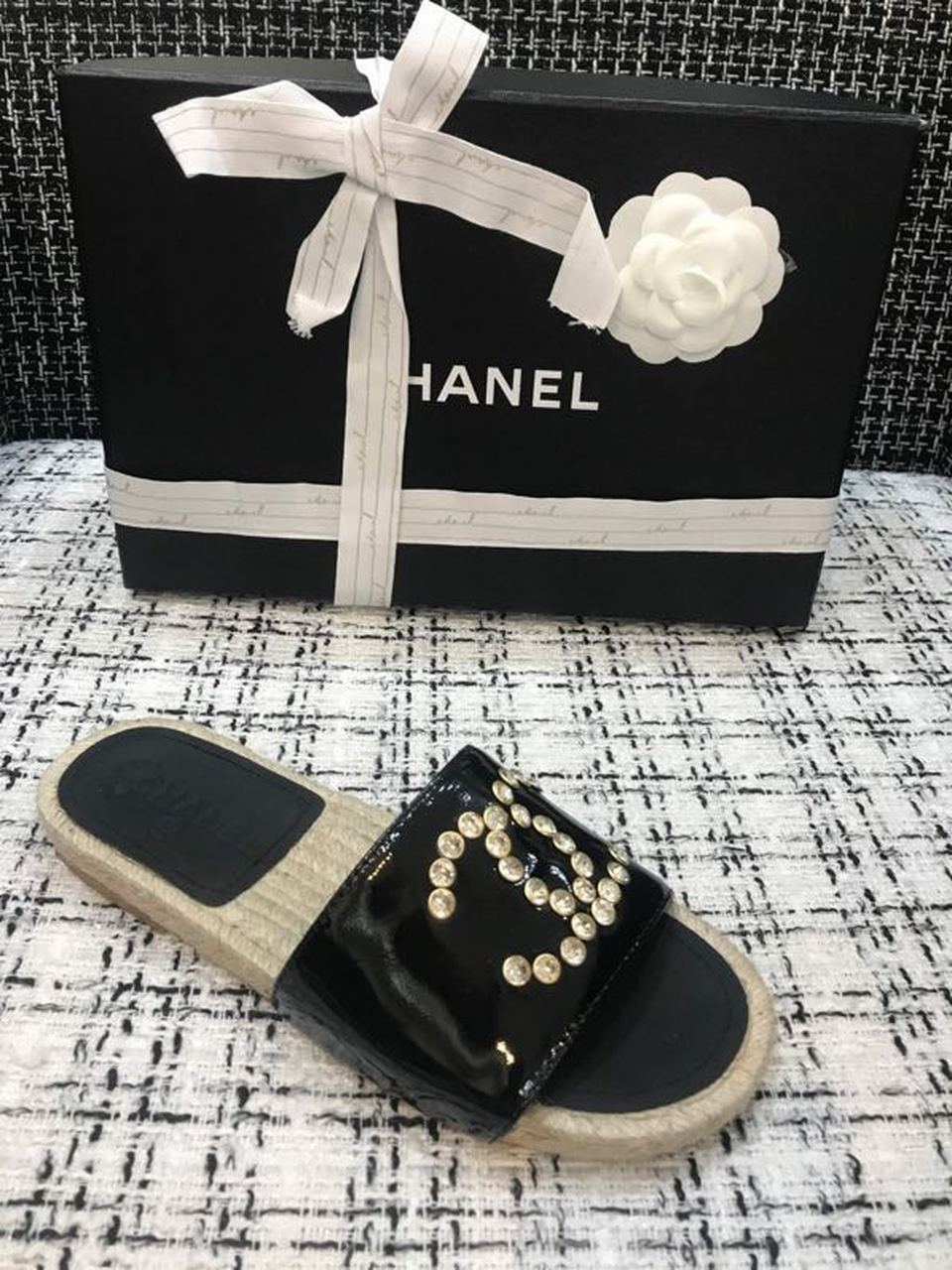 Chanel Espadrilles Black For Women, Women’s Shoes G35603