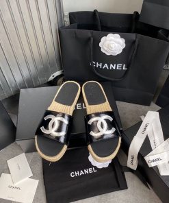 Chanel Esparilles Black/Silver For Women, Women’s Shoes G35604